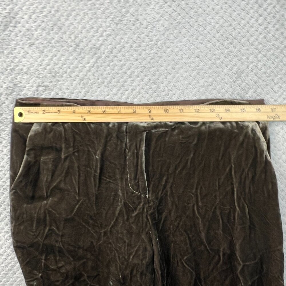 Fabiana Filippi Crushed Velvet Trouser Silk Blend Champagne Quiet Luxury Sz 44 - Picture 9 of 13